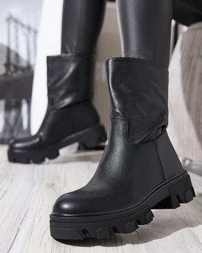 Černé dámské nazouváky se zateplením Mekira - Obuv