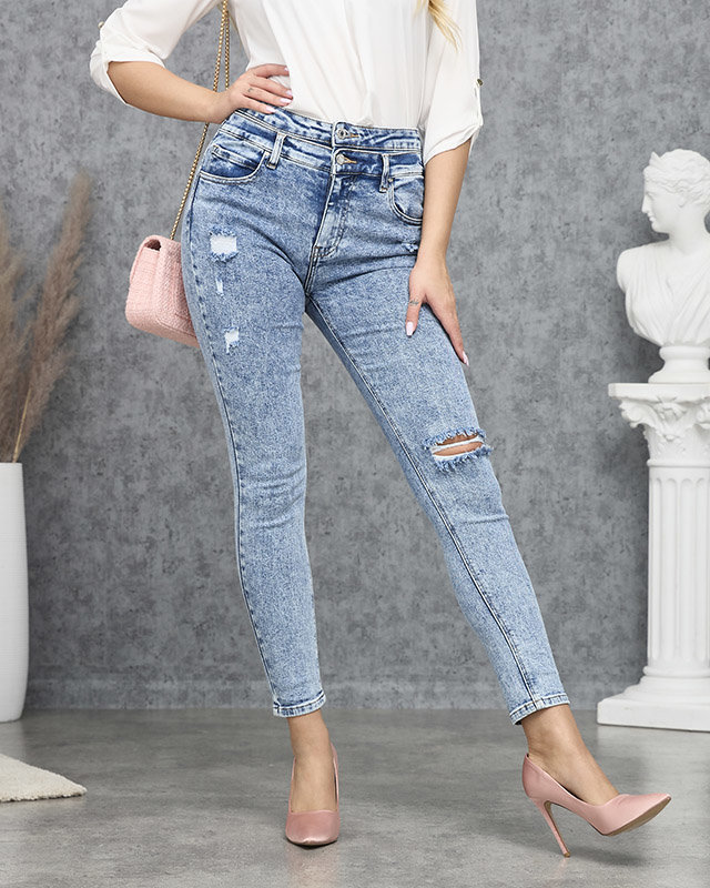 Modré dámské džíny - Oblečení