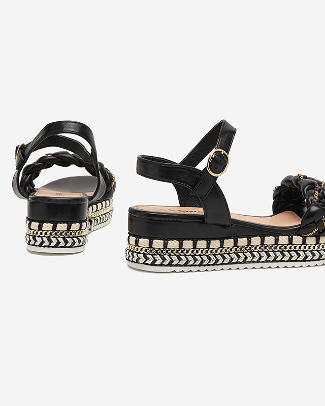 OUTLET Dámské černé ploché sandály Rella - Obuv