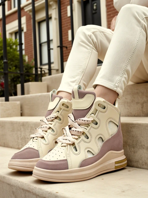 Royalfashion Високі спортивні черевики для жінок з прихованим каблуком Oblaffi