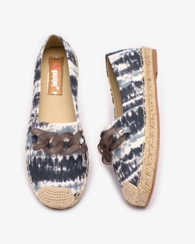 Royalfashion Černé dámské espadrilky s potiskem Serffio