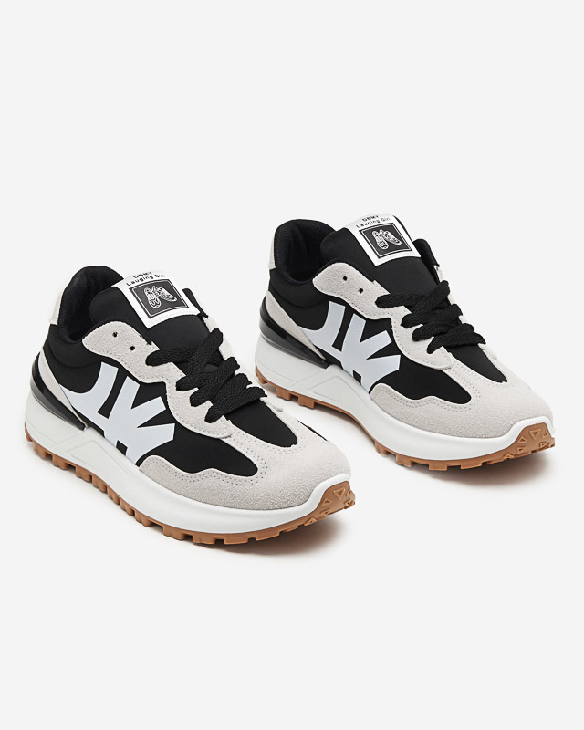 Dámské černé tenisky s šedými vsadkami Narisa - Obuv