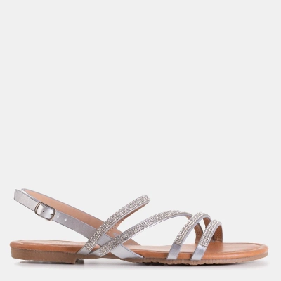 OUTLET Stříbrné dámské sandály se zirkony Mitali - Obuv
