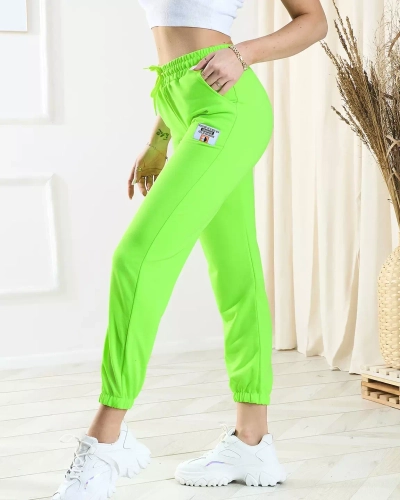 Dámské neonově zelené tepláky - Oblečení