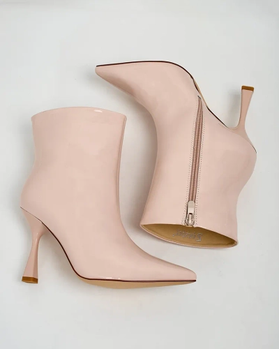 Royalfashion Loori lakované dámské boty na jehlovém podpatku