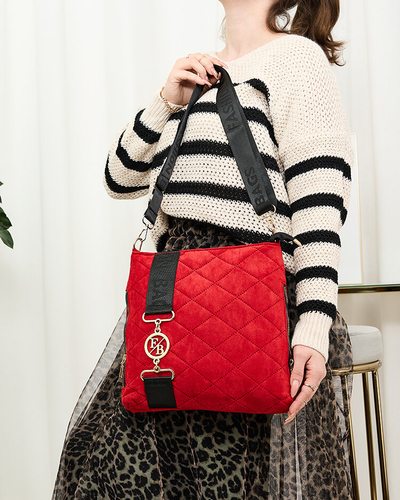 Royalfashion Червона стьобана жіноча сумочка з екозамші