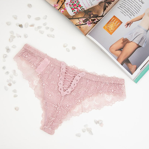 Рожеві жіночі мереживні трусики - Нижня білизна