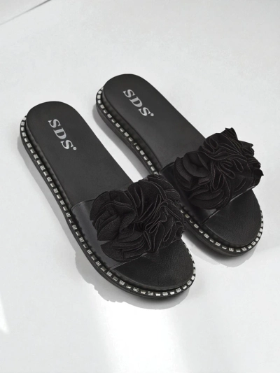 Royalfashion Dámské pantofle s plochou podrážkou Flora Verde