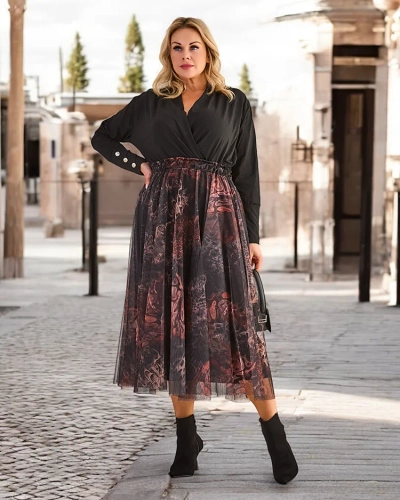 Dvouvrstvá midi sukně Royalfashion pro ženy