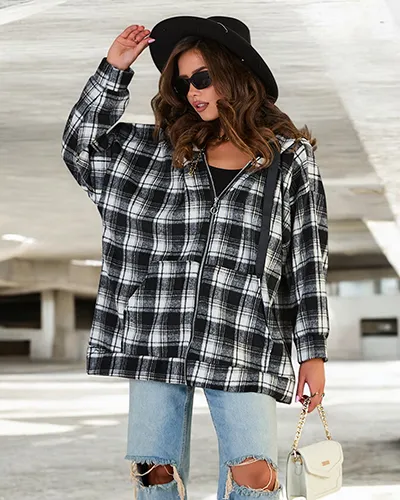 Royalfashion Dámský kabát košilového typu