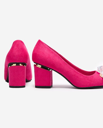 Жіночі туфлі-човники кольору фуксії з різнокольоровими кристалами Xitas - Взуття