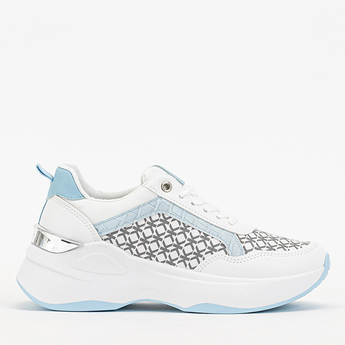 Білі жіночі кросівки з блакитними вставками Weniso