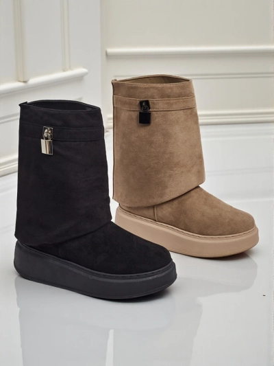 Krátké boty a'la sněhule dámské s připínacím svrškem Elizze