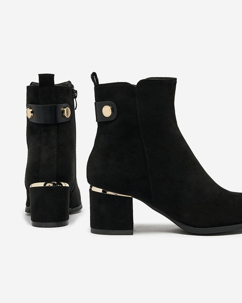 Жіночі черевики на низькій шпильці Royalfashion чорного кольору Dogdas