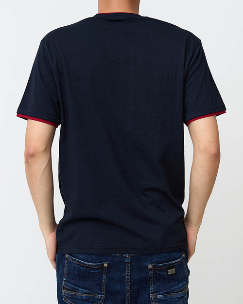 Чоловіча темно-синя бавовняна футболка - Одяг