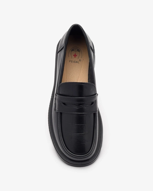 Жіночі мокасини з екошкіри чорного кольору Raffiv- Footwear