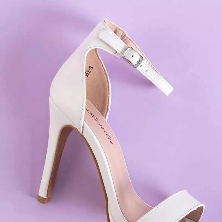 Dámské bílé sandály na vysokém podpatku Fibi - boty