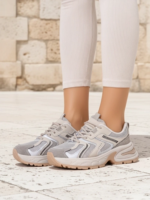 Aurelia Luna жіночі снікерси Royalfashion шнуровані екрю