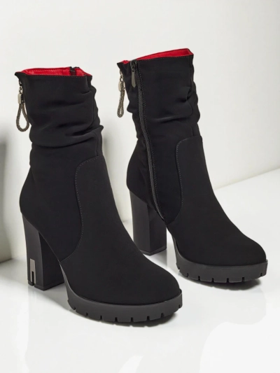 Dámské kotníkové boty z eko kůže matné na sloupku Nivarelle