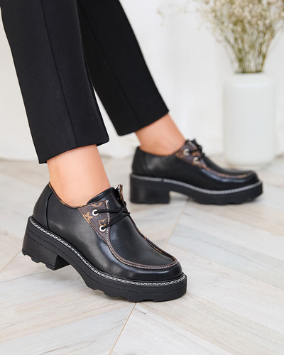 Royalfashion Černé dámské polobotky na pevné podrážce Dobbin