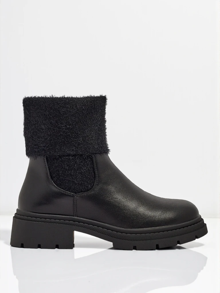 Dámské kotníkové boty z eko kůže s kožešinou Kesy
