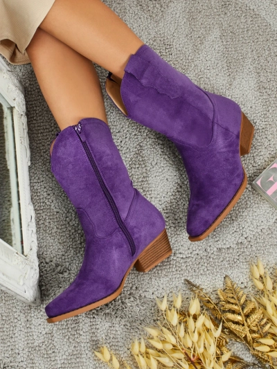 Dámské kovbojské boty eko semišové SpireHush