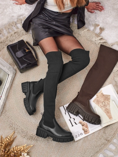 Dámské nazouvací kozačky Obsidian Rose