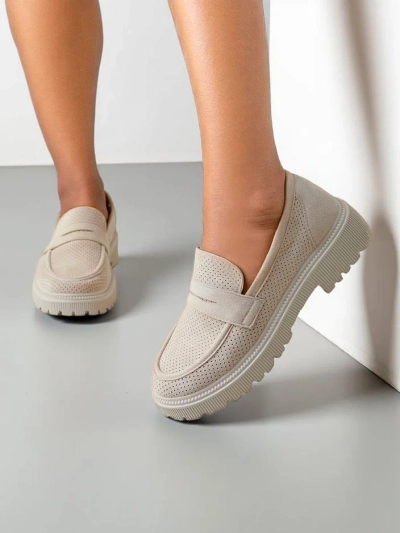 Royalfashion Dámské mokasíny z eco semiše Dunes