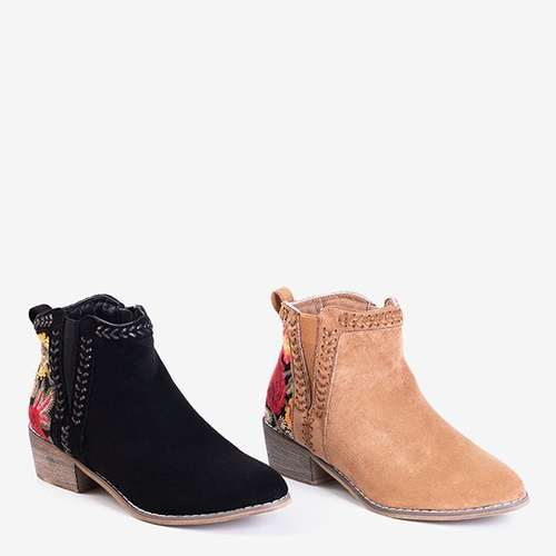 Чорні жіночі черевики з декоративною вишивкою Хастіелі - Взуття