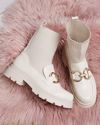 Кремові жіночі чоботи з декором Cexi - Взуття