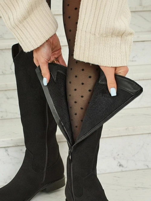 Жіночі чоботи еко замшеві на підборах Zamerre