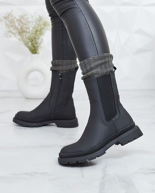 Жіночі черевики Royalfashion Чорні матові Ivajella