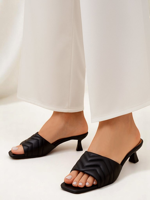 Жіночі сандалі Callista Nero на шпильці 5 см, літо, екологічна шкіра