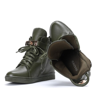 Zelené tenisky s vnitřním klínovým podpatkem Sinnea - obuv