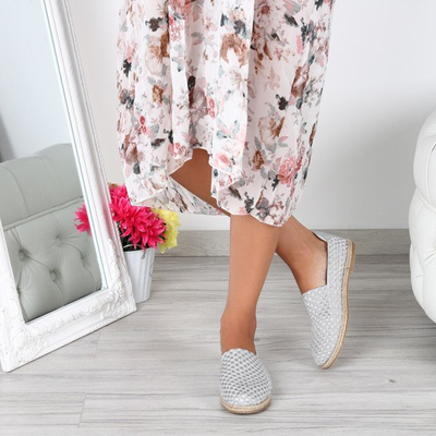 Srebrne espadryle- Obuwie