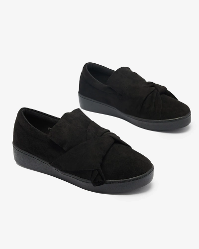 Černé dámské slip on tenisky z ekokůže Bliwix - Obuv