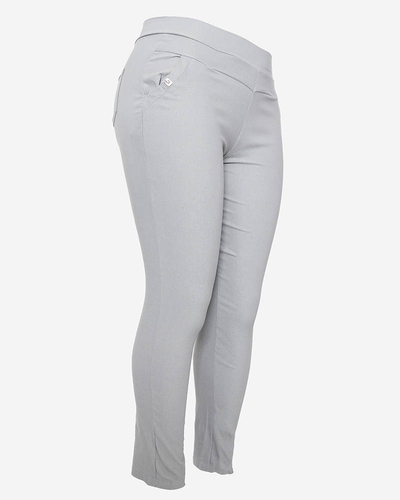 Світло-сірі жіночі лосини PLUS SIZE- Одяг