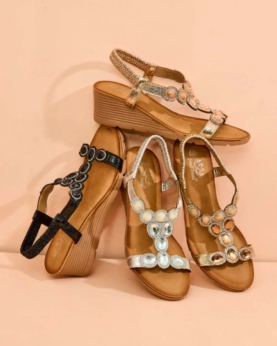 Royalfashion Жіночі босоніжки з цирконієм Obrina
