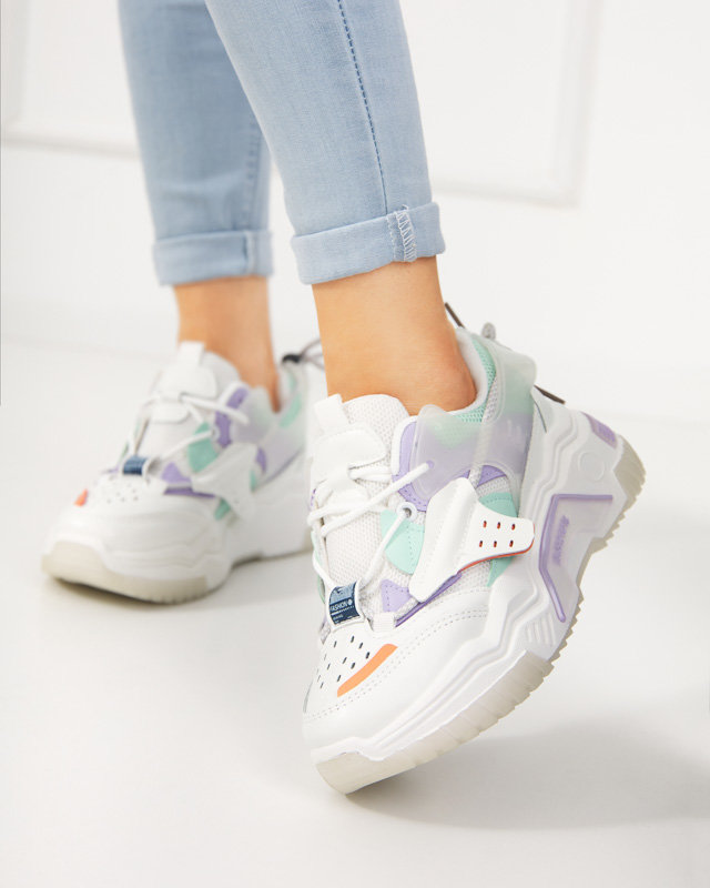 OUTLET Dámská sportovní obuv, tenisky v bílé a fialové barvě Xillop - Obuv