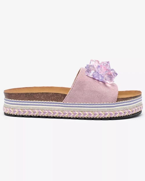 Жіночі шльопанці Royalfashion з кристалами фіолетового кольору Bollah