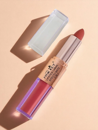 Matná rtěnka ve formě tyčinky a tekuté rtěnky 2-v-1 Cherry Mocha