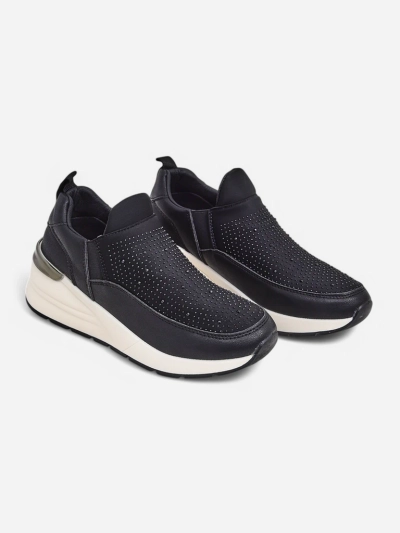 Royalfashion Жіночі спортивні туфлі в стилі сліп-он з стразами Elera