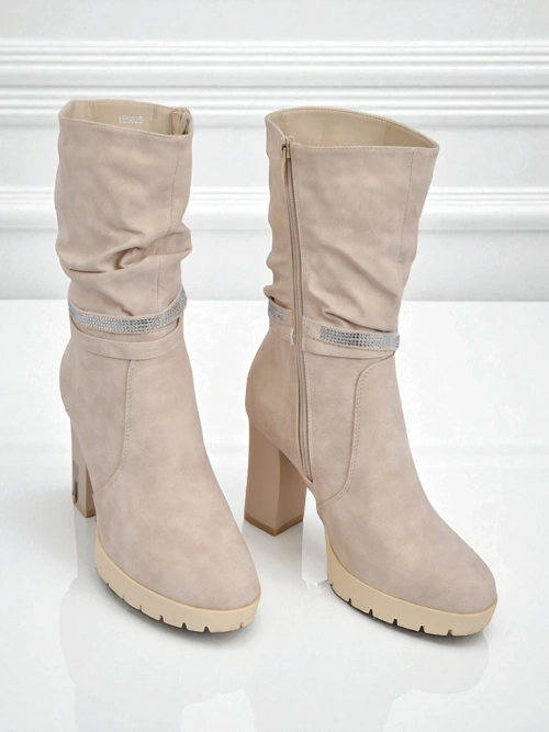 Матові жіночі ботильйони на підборах Ashen Bloom