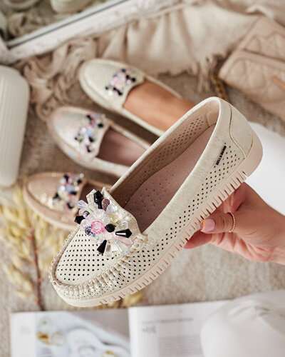 Royalfashion Dámské korálkové ažurové mokasíny Nasfali