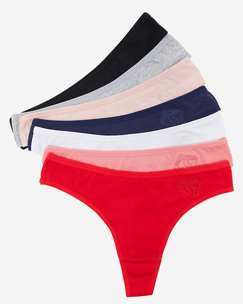 Трусики жіночі бавовняні стринги комплект 7 шт. - Нижня білизна