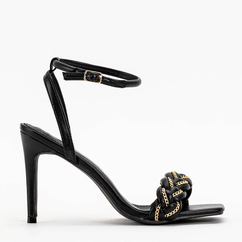 Чорні жіночі босоніжки на підборах Tenedi