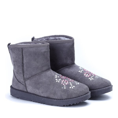 Szare śniegowce Valia - Obuwie