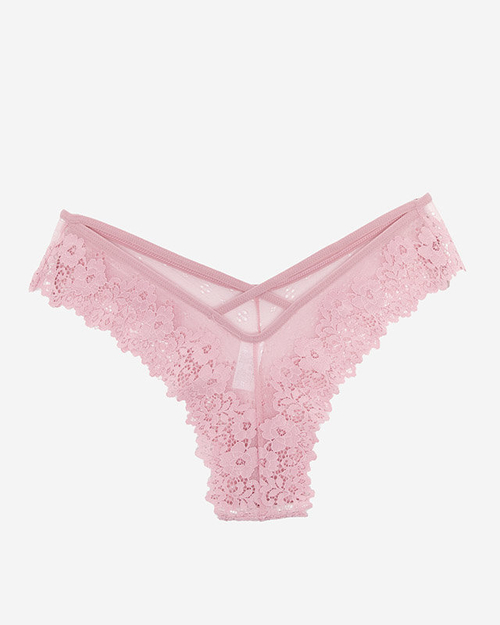 Жіночі рожеві мереживні бразильські трусики - Нижня білизна