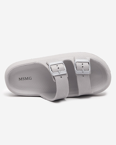 Сірі жіночі тапочки з пряжками Eckos - Взуття