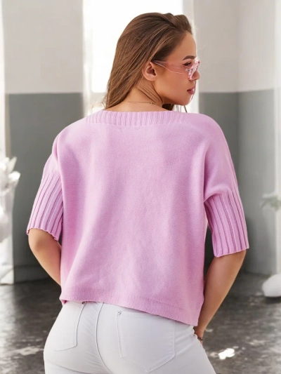 Royalfashion Жіночий в'язаний светр з короткими рукавами